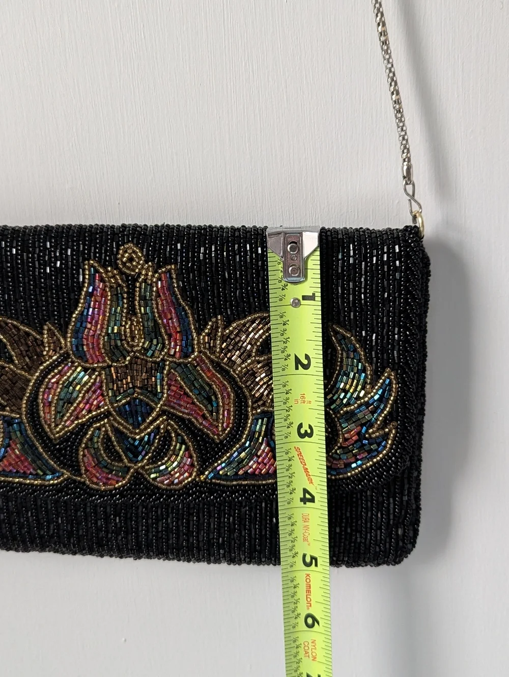 La Regale Vintage Unique Beaded Black Chained Shoulder Bag Wedding Prom Gatsby